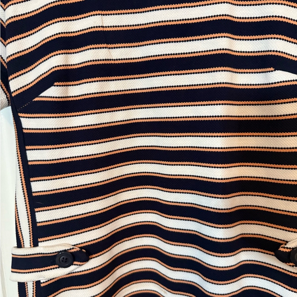 Banana Republic Navy, Yellow and White Striped Midi Dress - Picture 5 of 5